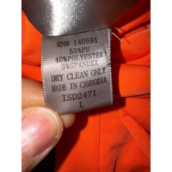 Bright Orange Plunge Halter Bodysuit Large Stretch Sexy Retro Pinup Dancer Cute - Picture 5 of 7